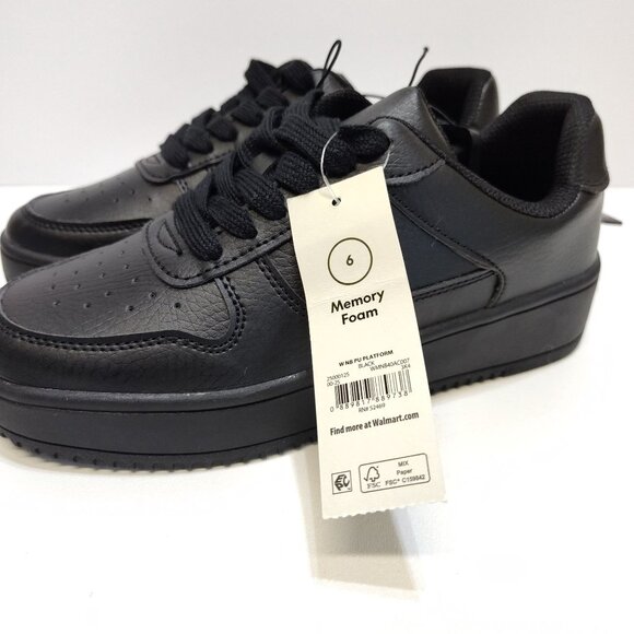 No Boundaries PU Platform Sneaker Women's Size 6 Memory Foam Casual Shoe NWT - Picture 8 of 9